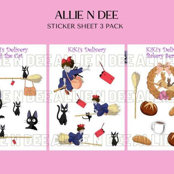 Kiki's Delivery Service - Kiki, Jiji the Cat, Bakery Sticker Sheets - 3 Pack - Picture 2 of 8